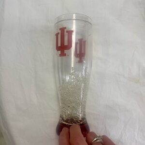 Indiana University Red and Clear Glass Tumbler